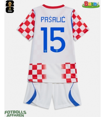Kroatien Mario Pasalic #15 Hemmaställ Barn VM 2026 Kortärmad (+ Korta byxor)